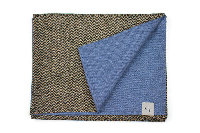 Herringbone Wool Men´s Scarf combined with soft Cotton
