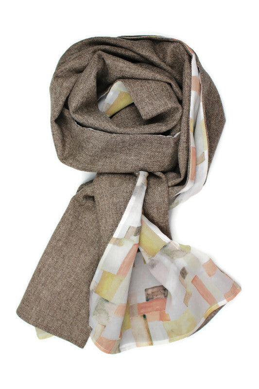 Cashmere Men´s Scarf with Paisley Print on Cotton & Silk – Gregscarf