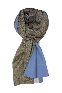 Herringbone Wool Men´s Scarf combined with soft Cotton