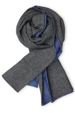 Herringbone Men´s Scarf with blue Jacquard