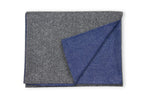 Premium Tweed Wool Men´s Scarf with blue Jacquard Cotton