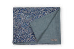Wool Check Men´s Scarf with Blue Paisley Print