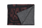 Men´s Herringbone Wool Scarf with Batik style Print on Cotton & Silk