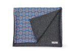 Premium Wool Men´s Scarf Antracite and Print on Cotton & Silk
