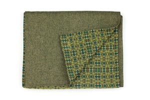 Herringbone Wool and printed Cotton & Silk Blend Men´s Scarf