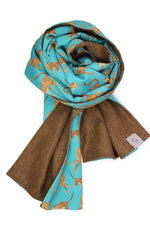 Wool Men´s Scarf with Leopard Print on Cotton