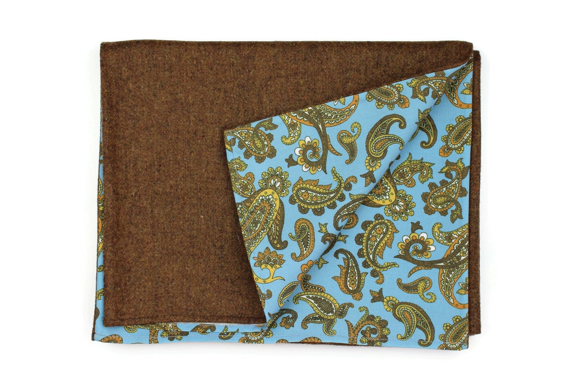 Wool Men´s Scarf with Paisley Print on Cotton