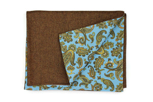 Wool Men´s Scarf with Paisley Print on Cotton