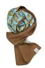 Wool Men´s Scarf with Paisley Print on Cotton