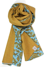 Wool Men´s Scarf with Paisley Print on Cotton