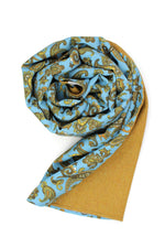 Wool Men´s Scarf with Paisley Print on Cotton