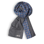 Premium Tweed Wool Men´s Scarf with Print on Cotton  Silk