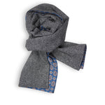 Premium Tweed Wool Men´s Scarf with Print on Cotton  Silk