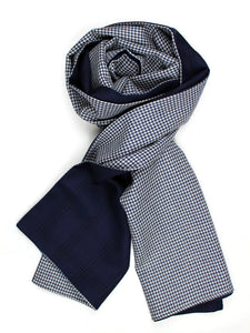 Blue Pied-de-Poulle Wool Men´s Scarf