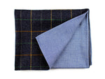 Wool Check Men´s Scarf in blue with Cotton