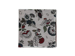 Twin Pocket Square Leaves & Flowers Print on Cotton & Silk