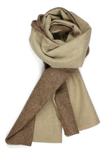 Herringbone Wool and soft Cotton in honey brown Men´s Scarf