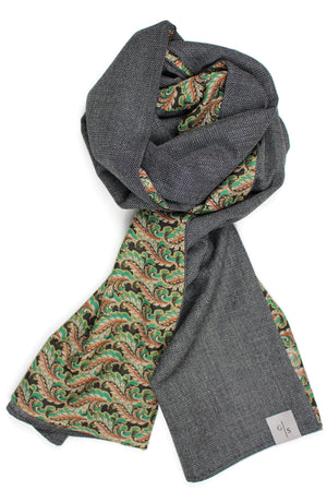 Premium Wool and printed Cotton & Silk Men´s Scarf