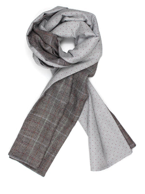 Premium Wool Prince of Wales Check and printed Cotton Men´s Scarf