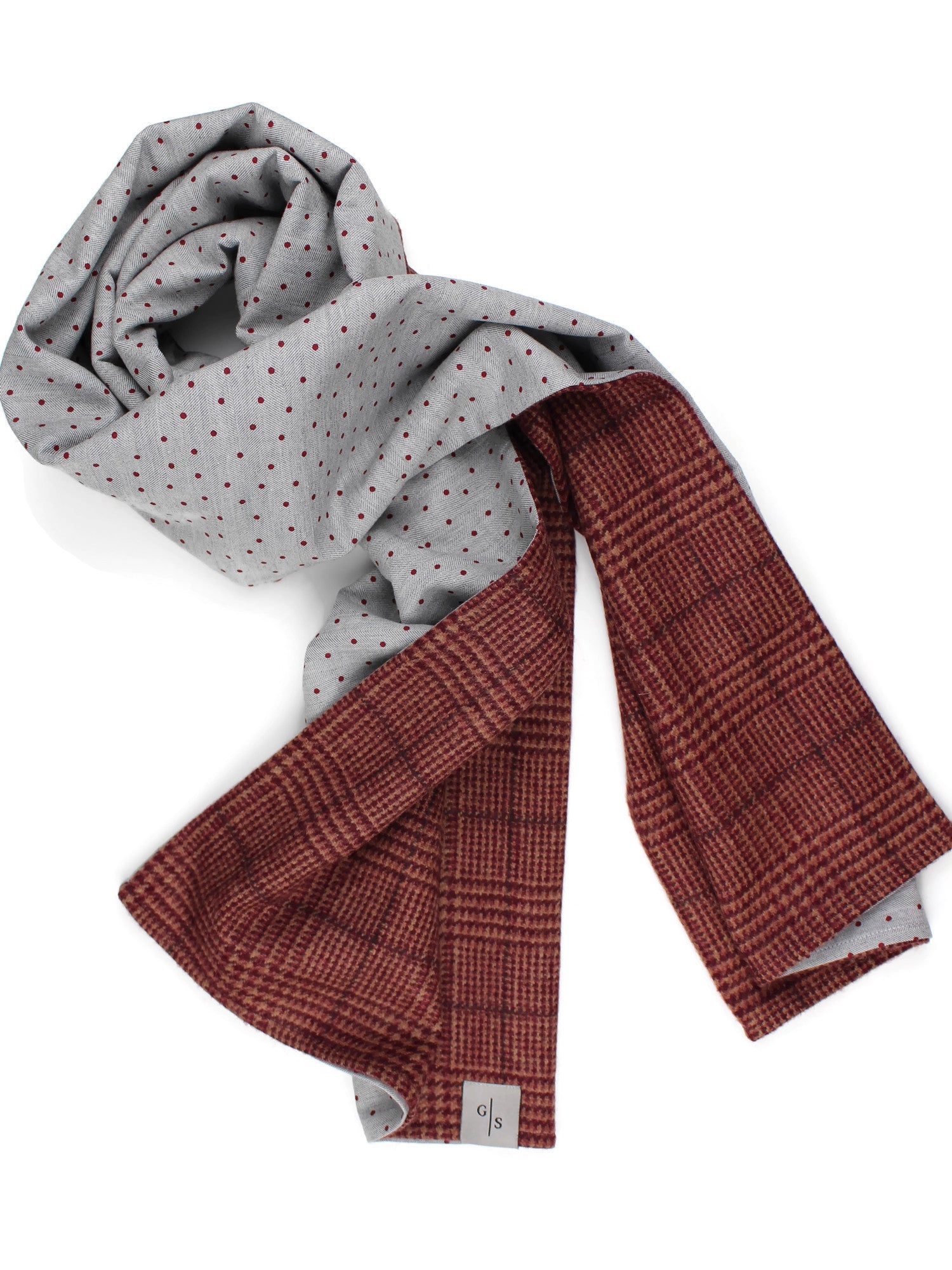 Wool Check with printed Cotton Men´s Scarf